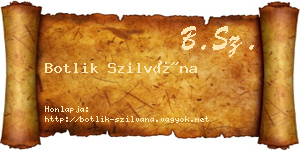 Botlik Szilvána névjegykártya